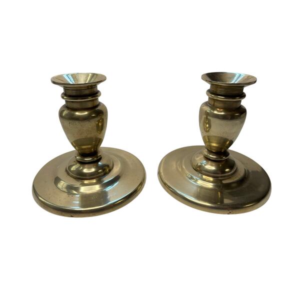 Unbranded Other - Pair of Vintage Brass Candlestick Holders Candle Stick Thanksgiving China 4"